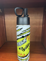 Waterbottle with flip top, Yellow Outlaws with name and number