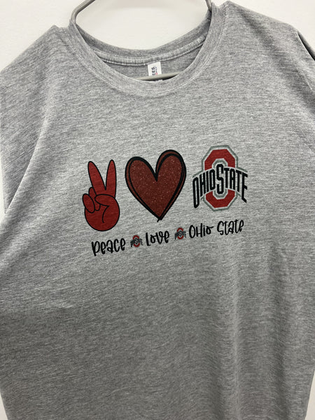 Ohio State, T-Shirt Peace, Love and Ohio State