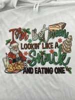 Christmas, T-Shirt, Torn between looking like a snack and Eating one Santa