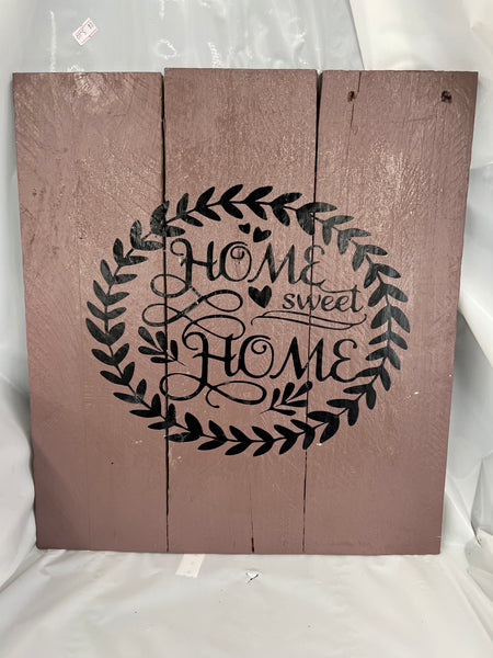 Home sign, wooden