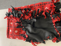 Blanket, Red and Black dog paws